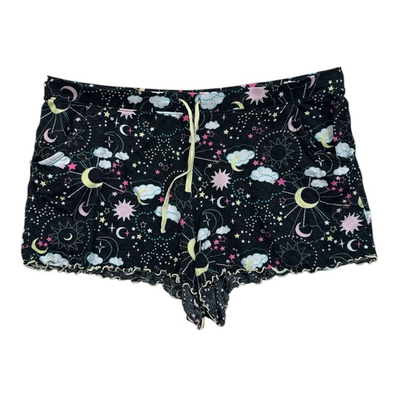 Secret Treasures Charcoal Grey Celestial Print Knit Lounge PJ Shorts - Size XL - Picture 1 of 3